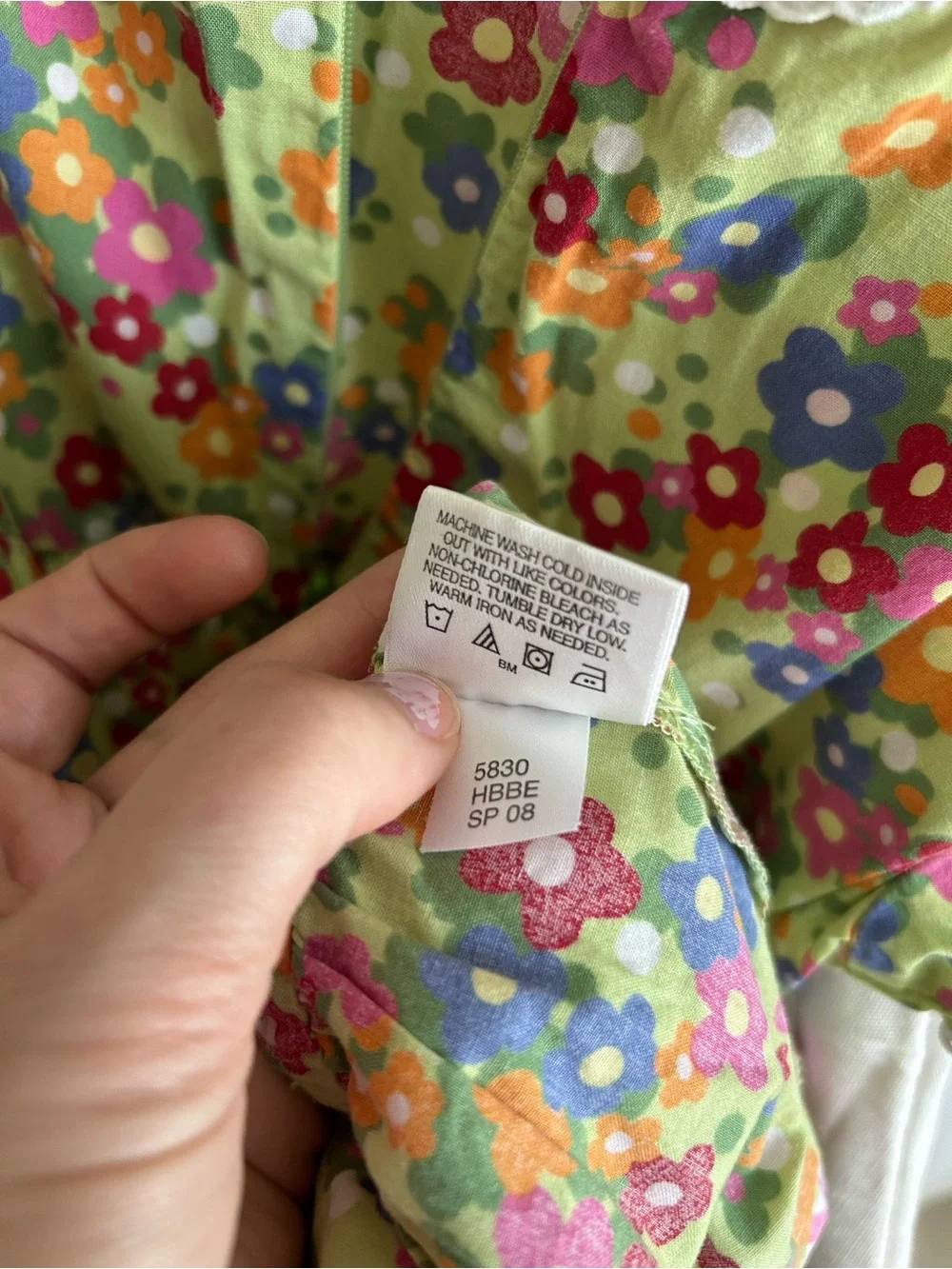 Hanna Andersson Girls Tiered Sundress Green Floral Size 110 (US 5) Lace Dress